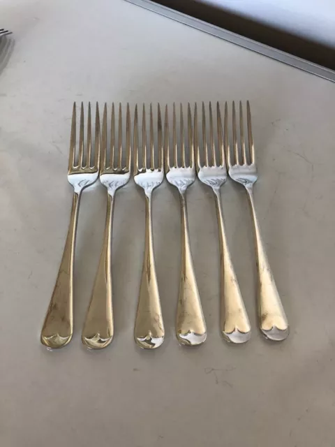 Set Of 6 Silver Plated Dinner Forks 6.5" Long (Spdf-60)