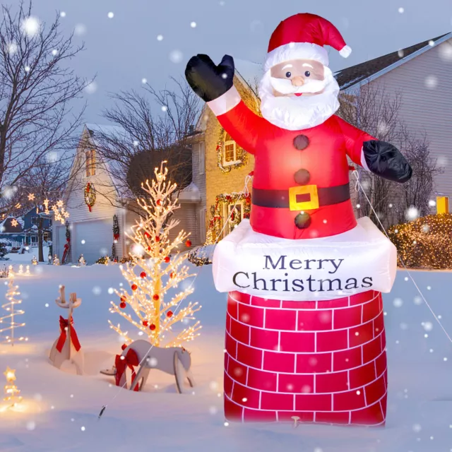 New Inflatable Christmas Snowman Santa Claus with LED Light Blow Up Garden Decor