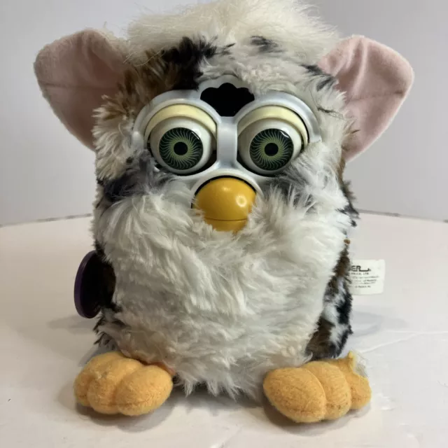 Vintage Furby 1999 Tiger Snow Leopard Spots White Blue Eyes 70-800 NOT Working