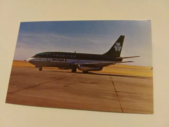 Frontier Airlines Aer Lingus Livery Boeing 737 Unposted Airline Postcard