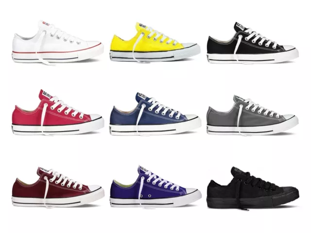 Scarpe Converse All Star Chuck Taylor Ox Basse Uomo Donna Nero Bianco Rosso Blu