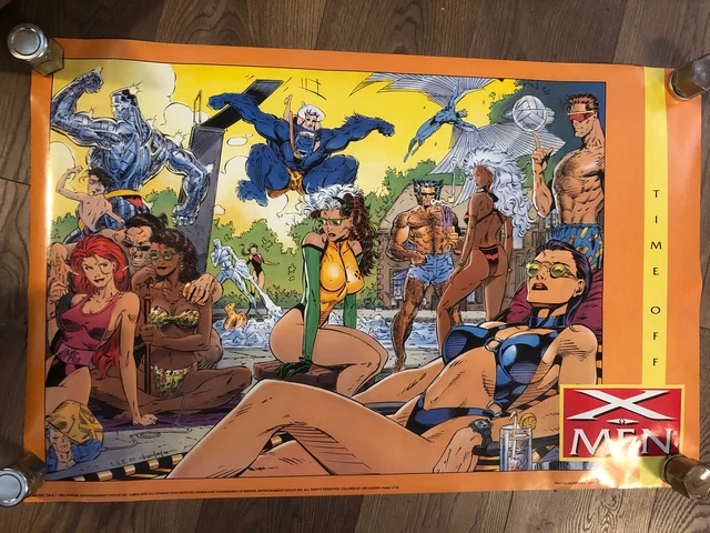 Marvel Original Poster X-men Time Off 1992  never hung
