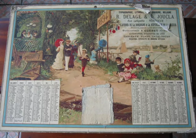 Vieux Calendrier ! 1894 ! Périgueux ! Guéret !