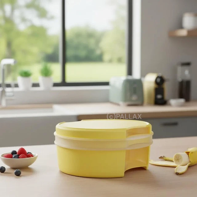Boîte à Biscuits Ronde Tupperware Turquoise - Couvercle à Pression