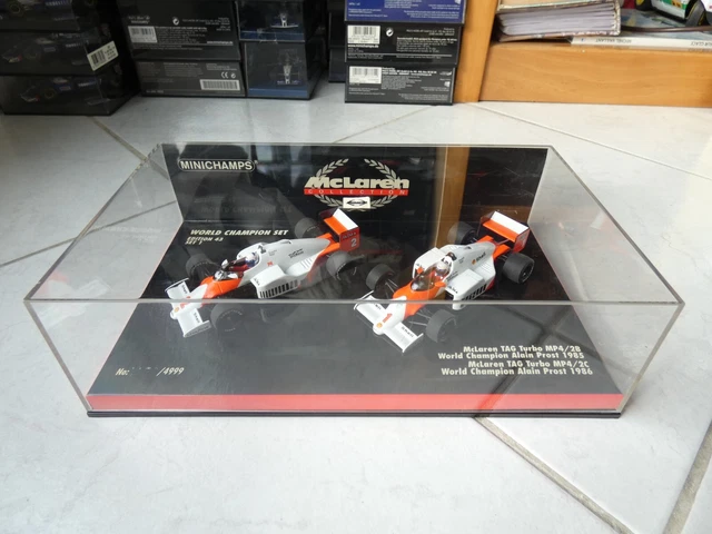 Coffret Minichamps 1/43 McLaren TAG MP4/2B Et MP4/2C – Alain Prost 1985-1986 – Occasion