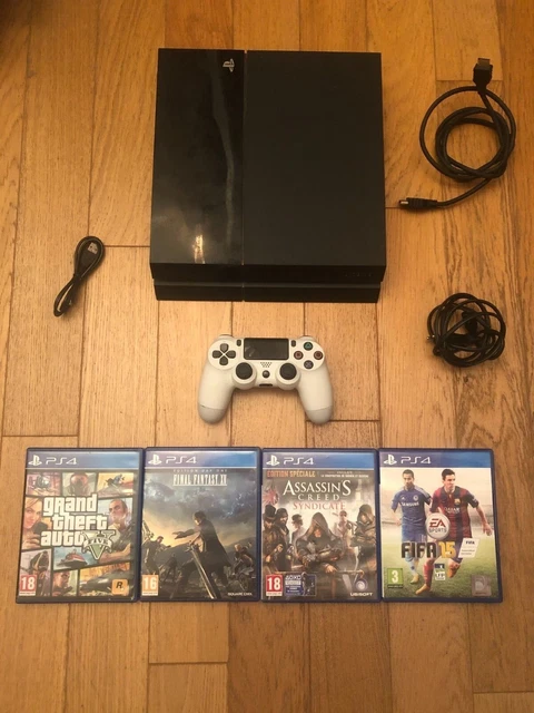 Sony PlayStation 4 500 Go Console - Noire et 4 jeux  (GTAV/FFXV/AC/FIFA15)