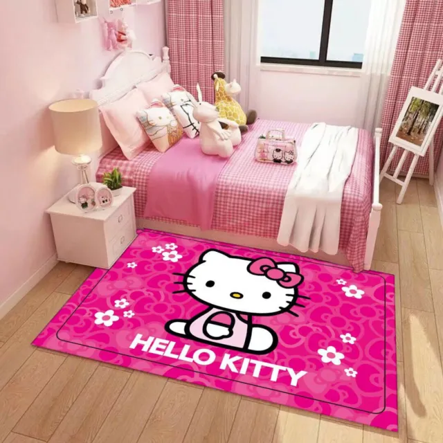 Cute Hello Kitty Pink Flower Smalls Large WC Kitchen Doormat Floor Mats Carpet #