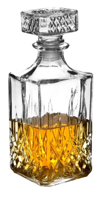Whiskey Wine Brandy Bourbon Sherry Liqueur Alcohol Decanter Square Glass Bottle