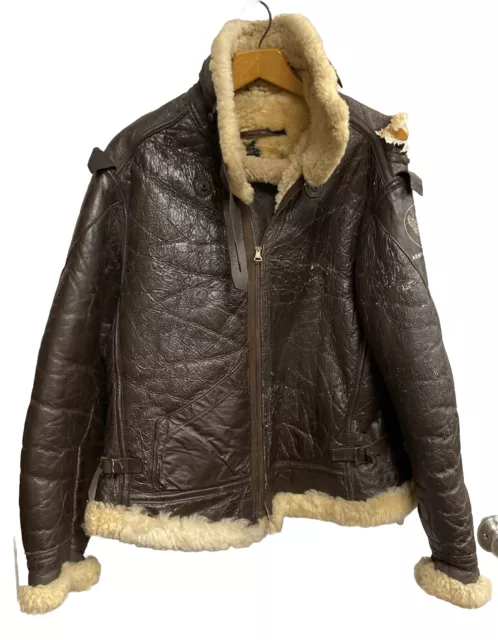 WWII/2 US ARMY Air Corps Leather Flight jacket size 40 R sheepskin ...