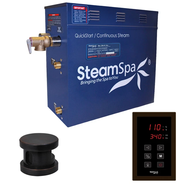 Generador de baño de vapor SteamSpa OAT600 Oasis 6 KW QuickStart - bronce