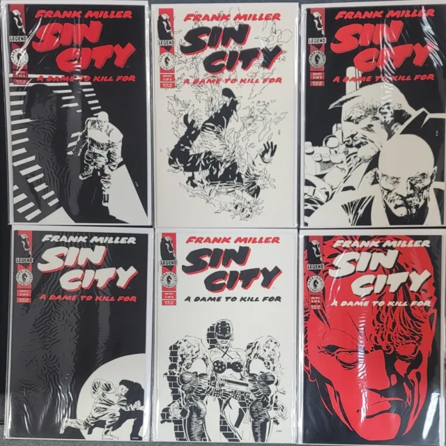 Sin City A Dame To Kill For #1-6 Dark Horse Comics 1993 Complete Set! VF-NM+!