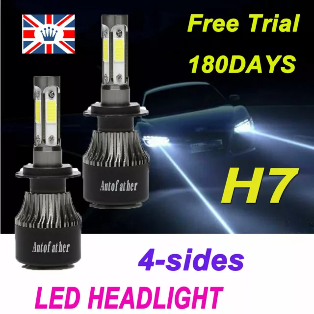 H7 LED Headlights 300W 30000LM Lamp Bulbs 6500K Super Bright Car Light 2pcs