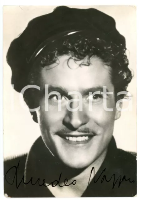 1940 ca CINEMA Attore Amedeo NAZZARI - Ritratto *Fotocartolina con AUTOGRAFO