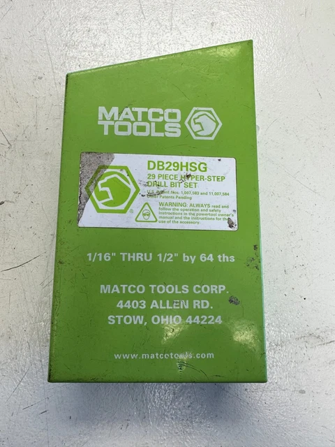 Matco Tools 28 Piece Hyper-Step Drill Bit Set (DB29HSG) 1 Missing