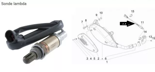 Sonde Lambda Pour  Piaggio Vespa GTV GTS 125 300 (EOM 6411235)