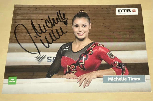 Michelle Timm Original signierte Autogrammkarte DTB Turnen Autogramm Karte