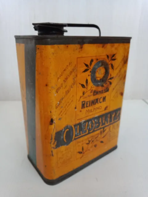 latta olio per motore vintage originale Oleoblitz Reinach Milano garage epoca
