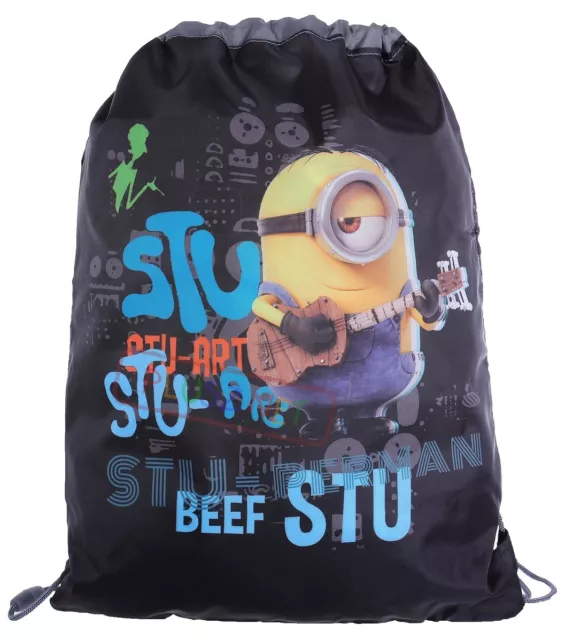 MINIONS Despreciable Me Saco Bolsa Mochila, Bolsa Escuela, Gimnasio Negro