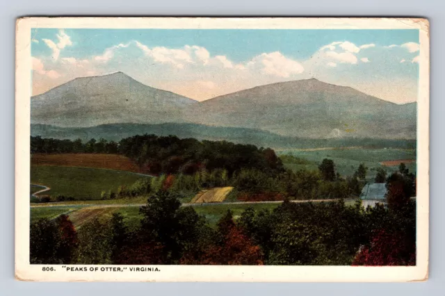 VA-Virginia, Peaks Of Otter, Aerial, Antique, Vintage Souvenir Postcard