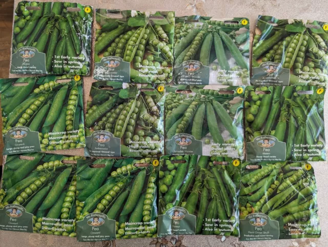12 Packs - Vegetables Pea Seeds By Mr Fothergills - Sow By 2024-25