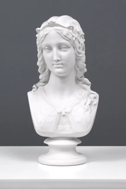 Sculpture Buste de Princesse - Statue de Dame Médiévale (MARBRE FONTE...