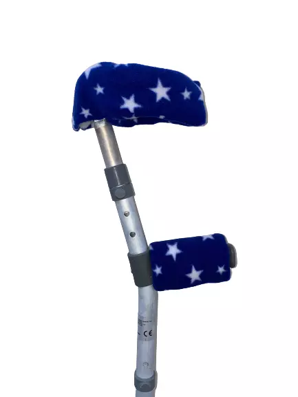 Crutch Handle Covers Children’s Kids Child Pads Sleeves Padded Cuffs Navy Stars