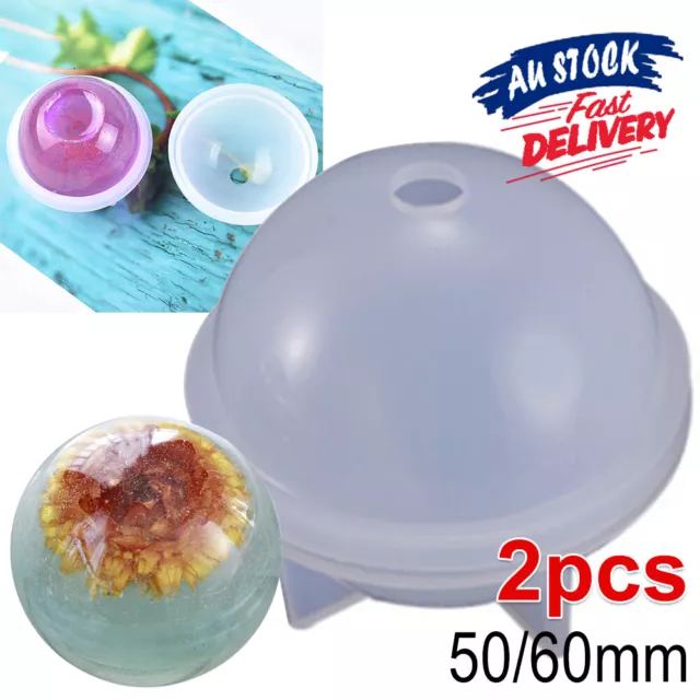 2PCS Silicone Mold Mould Ball Soap Resin Craft Jewelry Making DIY Sphere Ball