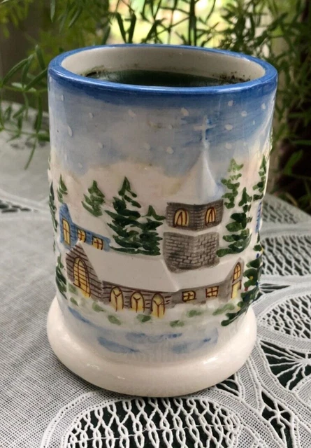 Greenleaf Inc - 3.5" Votive Holder W/ Poured Candle - Enchanted Christmas