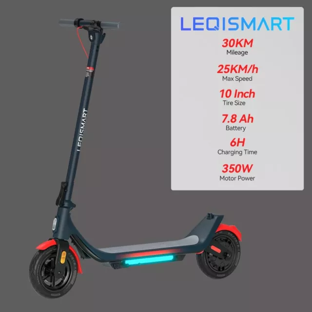 Leqismart A6S Pro Folding Electric Scooter 30Km Long Range High Speed 25Km/H+App