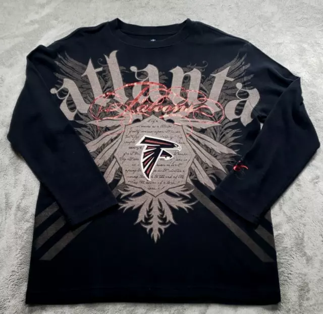 NFL Pro Line Mens L Atlanta Falcons Long Sleeve Thermal T Shirt All Over Print