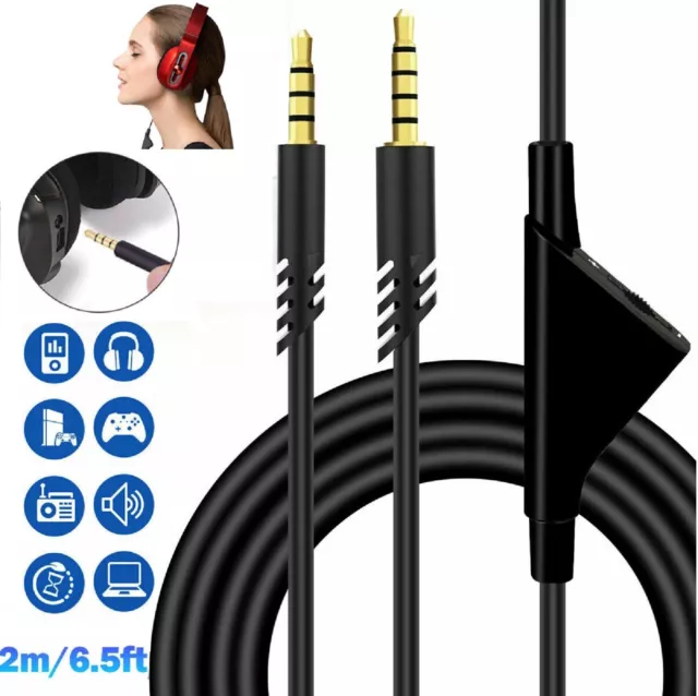 Gaming Headset Audio Cable Aux Cord 3.5mm Replacement Cable for Astro A10 A40 AU