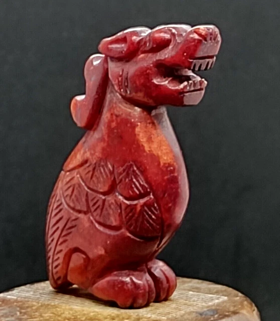 Antique Pendant Sculpture of Old Hetian Jade Dragon Chinese Crafts