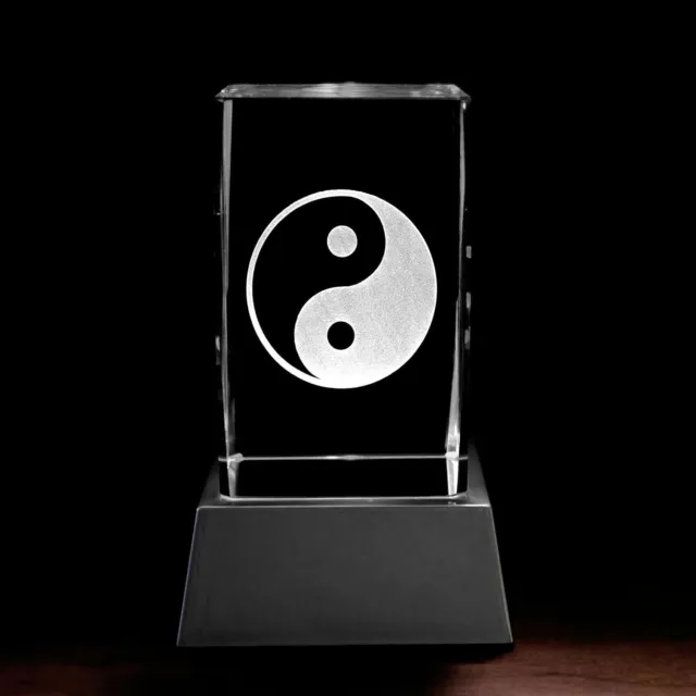 Kaltner Präsente 3D Stimmungslicht aus Kristall Glas - Ying Yang