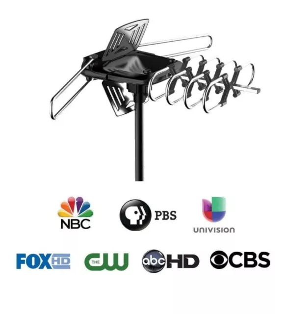 New ONN ONA18CH901 HD Outdoor Antenna with 150-Mile Range + Included Pole LOOK!