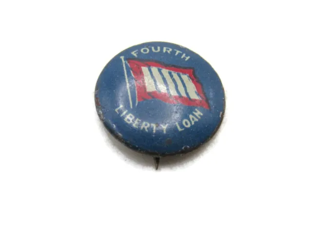 Fourth Liberty Loan Button Blue Background