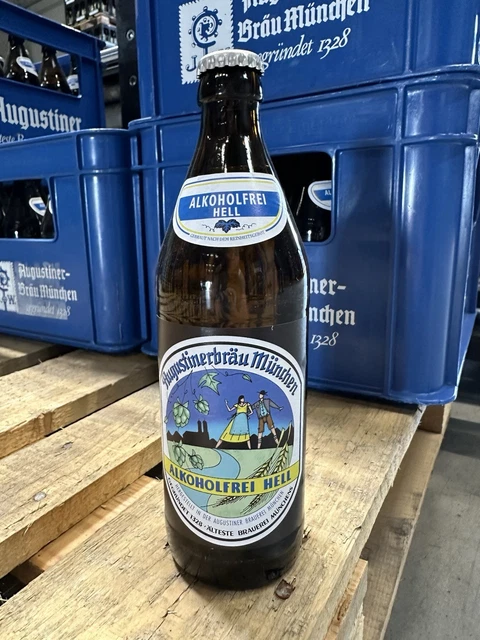 Augustiner Helles Lagerbier Alkoholfrei – 20x 0,5L Mehrweg-Flaschen Mit Pfand