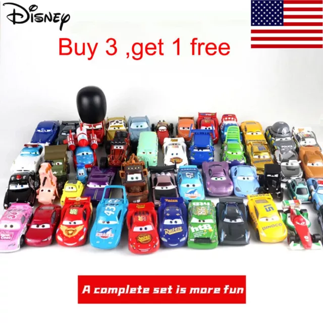 Lote de autos Disney Pixar Lightning McQueen 1:55 modelo diecast automóvil juguetes niño suelto