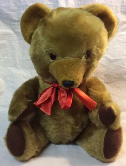 Pedigree Vintage Jointed Golden Plush Bear Made In England Large