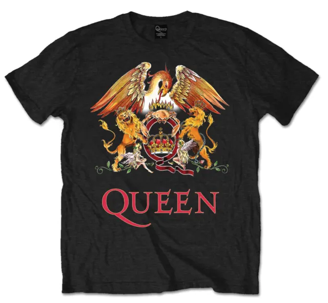 Queen Crest Logo Freddie Mercury Rock T-Shirt Officiel Hommes