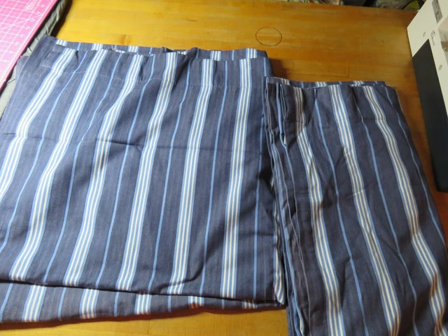 2 Pottery Barn Kids Classic Stripe Curtain Panel Blue White 44x84 Blackout Lined 2 Pottery Barn Kids Classic Stripe Curtain Panel Blue White 44x84 Blackout Lined