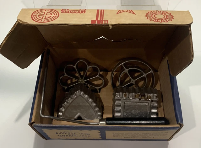 Vintage Nordic Ware Double Rosette and Timbale Iron 4 Patty Shells Cookie Mold
