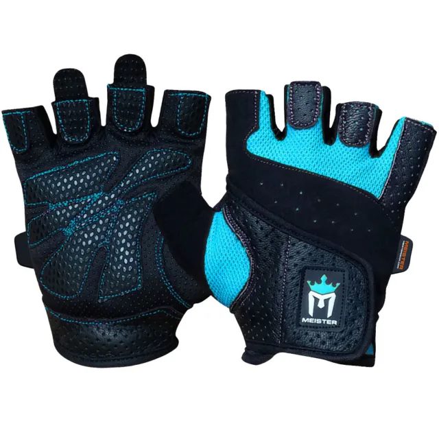 MEISTER WOMEN'S FIT WEIGHT LIFTING GLOVES Ladies Gym Workout Crossfit TURQUOISE