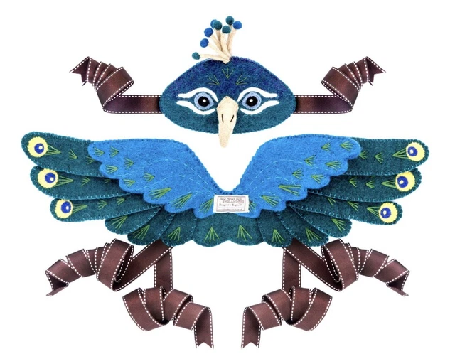 Sew Heart Felt Peacock Dress Up Set Headpiece Wings NWOT Costume One Size