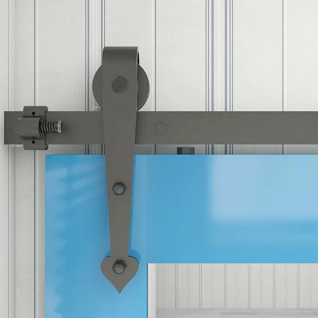 Steel Sliding Barn Door Hardware Closet Track Kit 5/6/6.6/8/10FT For Wooden Door