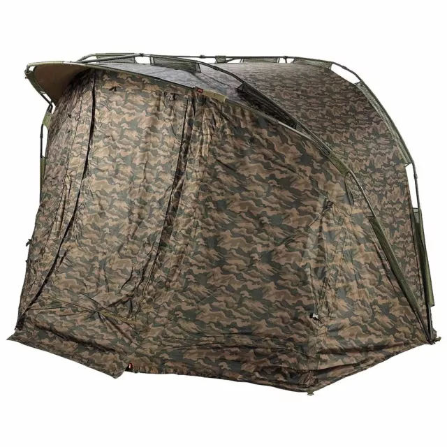 JRC Rova Peak Bivvy 2 Man Camo Carp Fishing Bivvy Brolly Shelter - 1537848 NEW