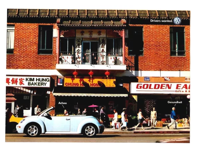 2003 Volkswagen Beetle Advertisement VW Bug China Town City Street Car Print AD