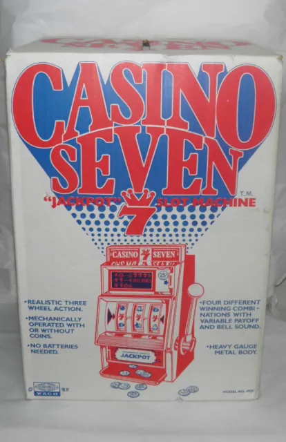 Vintage WACO Model 6935 CASINO SEVEN Mechanical SLOT MACHINE In Orig Box WORKS