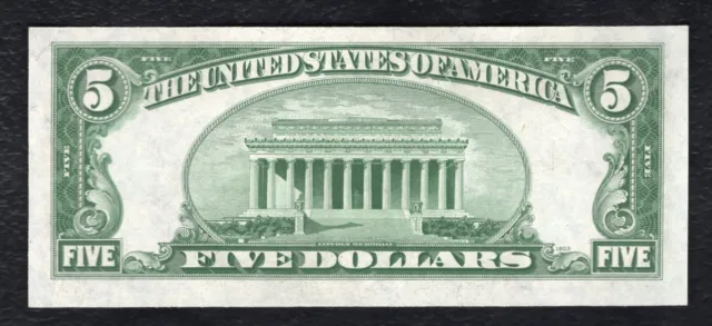 1934-D $5 Five Dollars Silver Certificate Currency Note Gem Uncirculated (B) 2