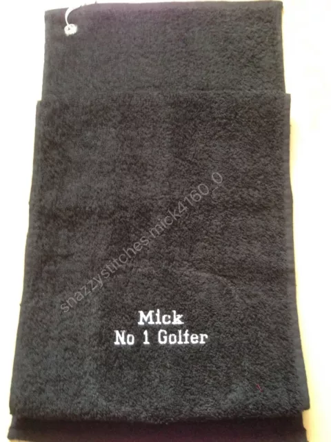 Personalised Embroidered Golf Towel - Choose your own wording