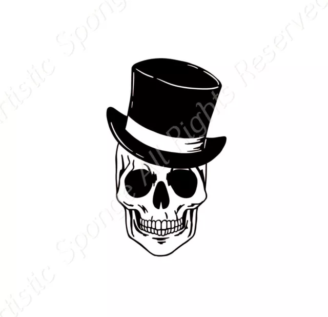 Skull With A Hat Reusable Stencil Sizes A5 A4 A3 Craft Mortality Halloween/ MG40